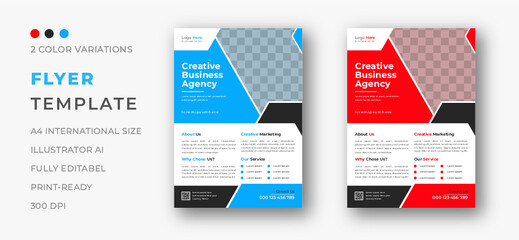 Corporate Business flyer template vector design, Flyer Template Geometric shape used for business poster layout, IT Company flyer, corporate banners, and leaflets. Graphic design layout with triangle