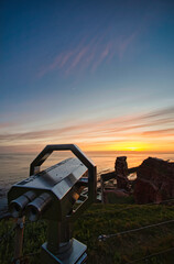 Fototapeta na wymiar Sunset with binoculars on the island of Helgoland