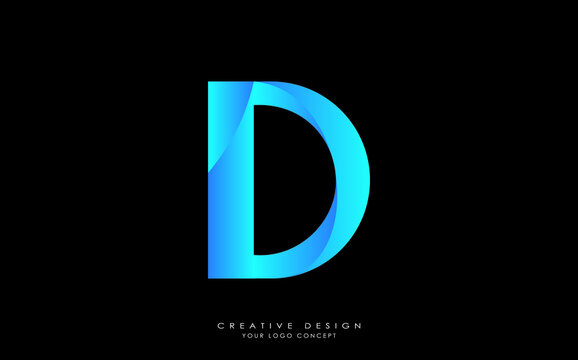 D letter logo design template vector