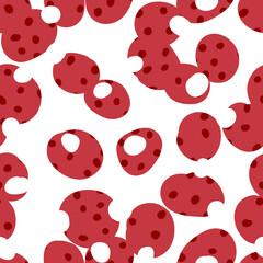 Abstract hand drown polka dots background. White dotted seamless pattern with color circles. Template design for invitation, poster, card, flyer, textile, fabric