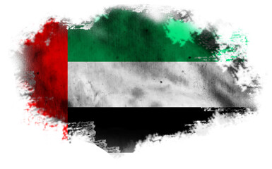White torn background with flag of United Arab Emirates. 3d illustration