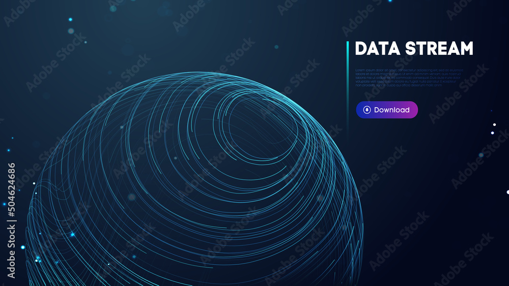 Poster abstract purple data stream. abstract digital background cloud technology. big data technology vecto