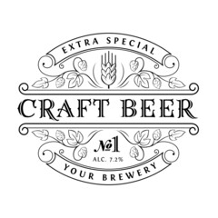 Original vintage badge logo design template for beer house bar pub
