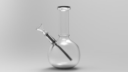 A 3D illustration of a glass water pipe or bong - obrazy, fototapety, plakaty