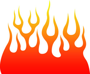 Fire flames isolated on white background. Tribal tattoo design.