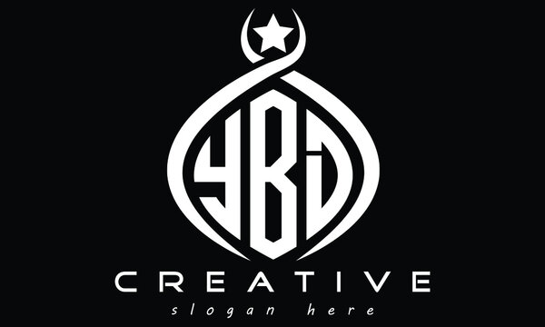 YBD three letters curved oval monogram initial minimalist modern creative logo design