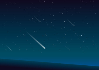 Obraz na płótnie Canvas Meteor in the night sky with star
