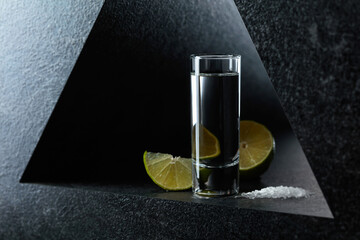 Mexican tequila with lime and sea salt.