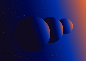 Three planet in the space