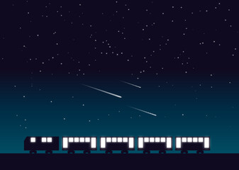 The train in the night sky 