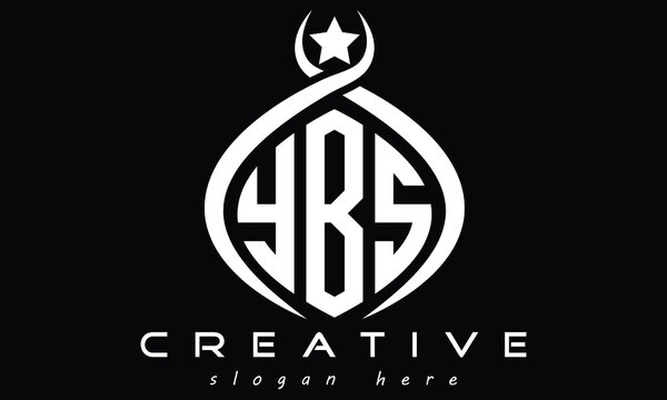 YBS three letters curved oval monogram initial minimalist modern creative logo design