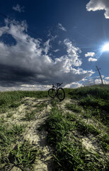 Naklejka premium Bike in the mountains