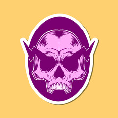 hand drawn skull vintage doodle illustration for tattoo stickers poster etc