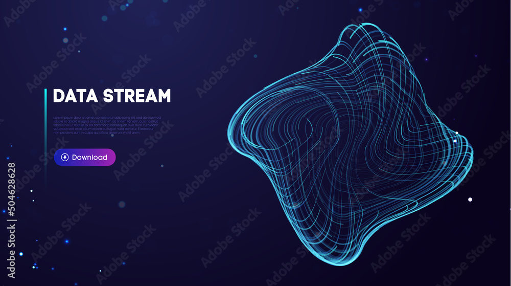 Aufkleber abstract purple data stream. abstract digital background cloud technology. big data technology vecto