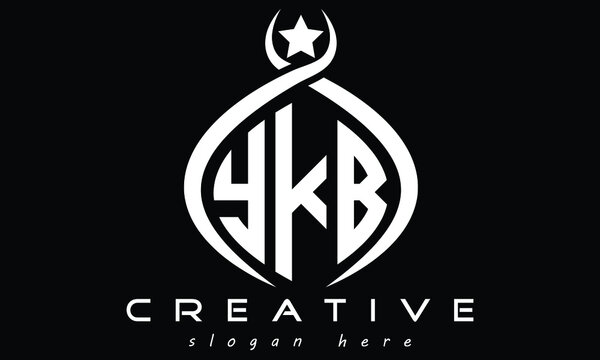 YKB three letters curved oval monogram initial minimalist modern creative logo design