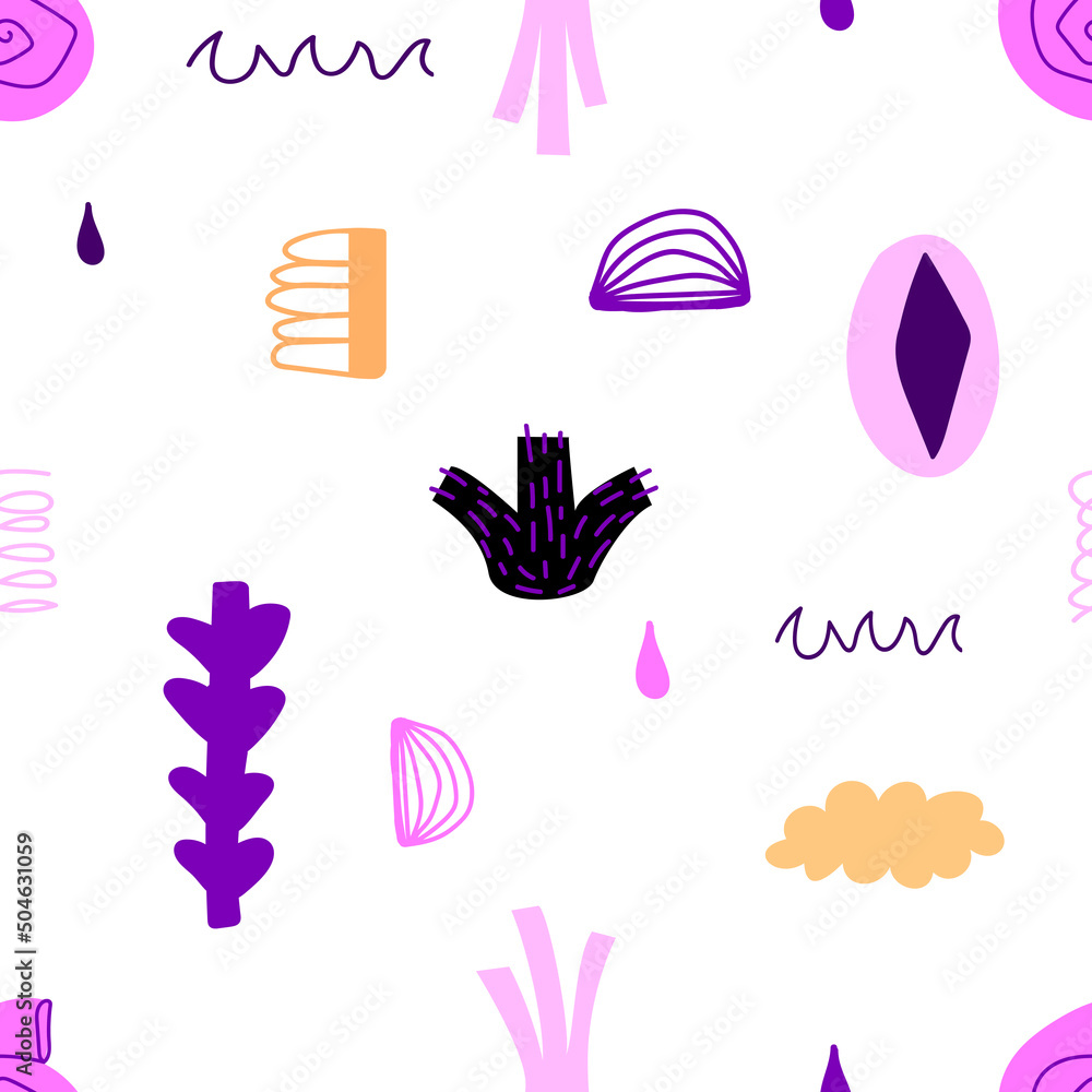 Poster seamless vector pattern with abstract trendy elements.