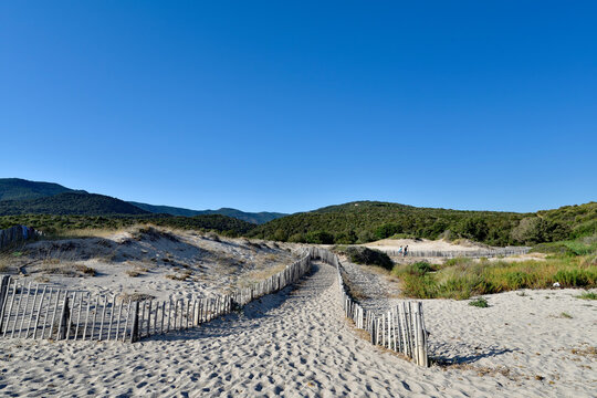 The entering to Cupabia beach, South Corsica, France