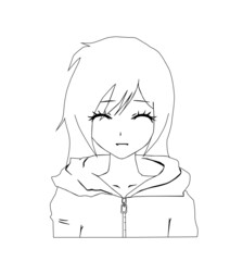 THE HOODIE YOUNG GIRL SKETCH