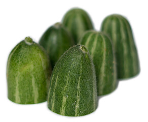 pointed gourd potol green vegetable on white background