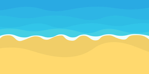 Background with sea shore. Vector image in a flat style.