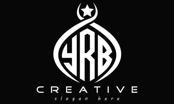 YRB three letters curved oval monogram initial minimalist modern creative logo design