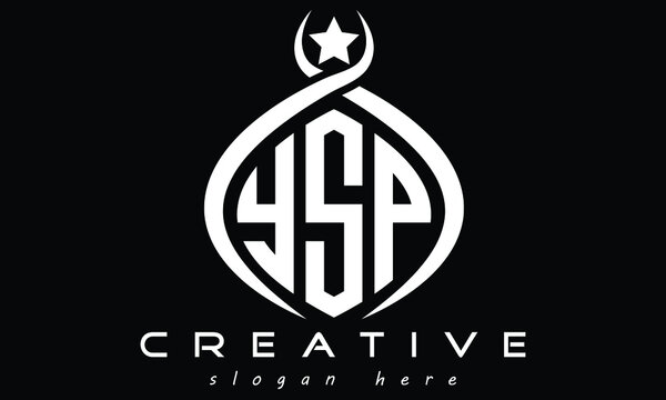 YSP three letters curved oval monogram initial minimalist modern creative logo design
