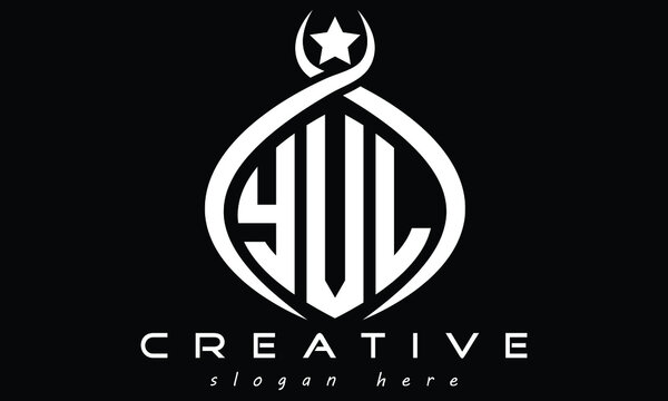 YVL three letters curved oval monogram initial minimalist modern creative logo design