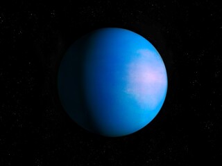 Twin Earth, Super-earth planet. Exoplanet with atmosphere and ocean of water, rocky planet in space. 