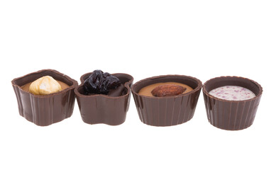 chocolate baskets isolated