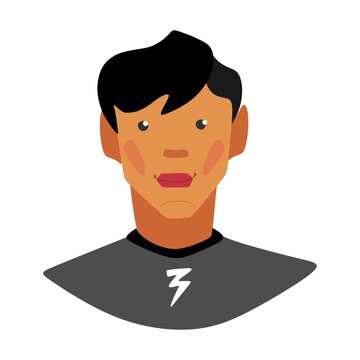 Flat portraits of people, cute guy. Beautiful person vector. Cartoon people. Modern illustration of a  boy.