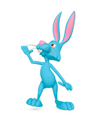 rabbit cartoon is looking up