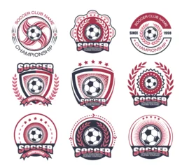 Foto op Canvas Collection of soccer logo set.Soccer attack concept © soponpotsit