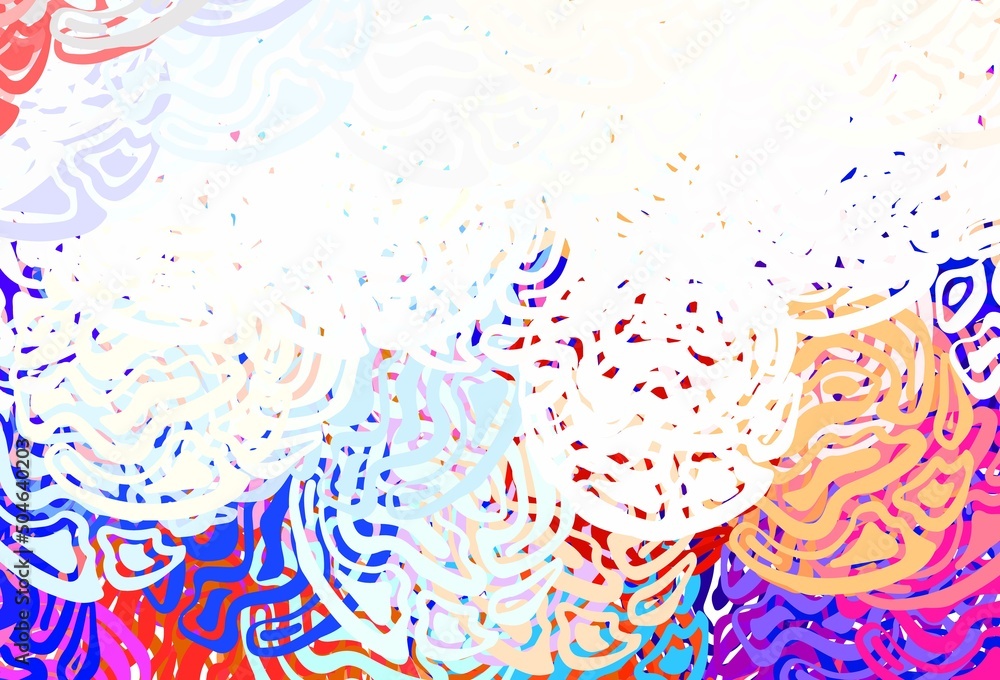 Poster light blue, yellow vector background with abstract shapes.