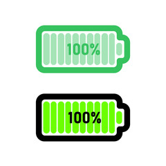 Symbol battery full,Symbol battery green color,Symbol battery isolate