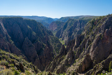 Black Canyon of the Gunnison National Park on a sunny day.