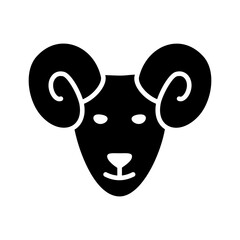 Sheep glyph icon. Farm animal vector illustration