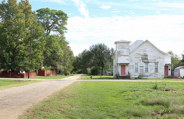 Fototapeta na wymiar An abandoned church building in Streetman, Texas