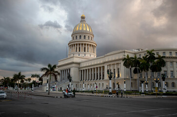 The Capitol building in Havana and its adjacent streets