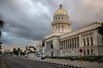 The Capitol building in Havana and its adjacent streets