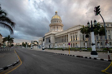 The Capitol building in Havana and its adjacent streets