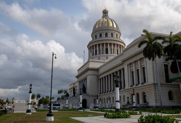 The Capitol building in Havana and its adjacent streets