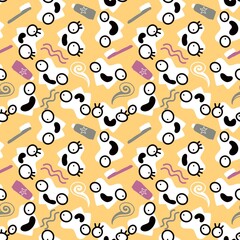 Kids doctors seamless tooth pattern for textiles and packaging and gifts and linens and wrapping paper