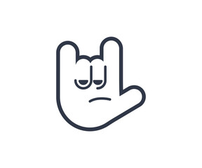 Love You Gesture Gesture Emoticon. Vector Love You Gesture Emoji
