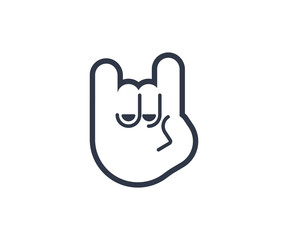 Sign of the Horns Gesture Emoticon. Vector Sign of the Horns Emoji
