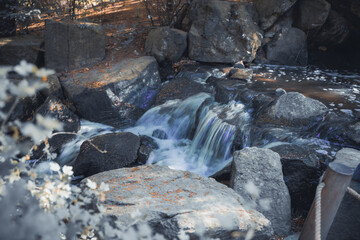 waterfall in the mountimes