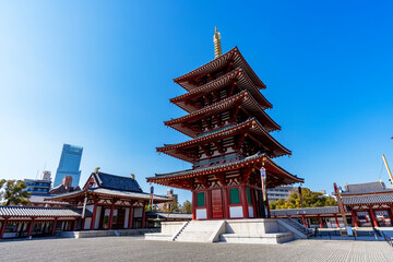 [大阪府]晴天の四天王寺（和宗の総本山の寺院）