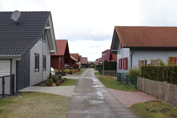 Holzhäuser im Emsland.