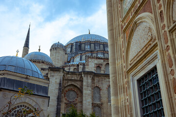 Fototapeta na wymiar Sehzade Mosque in Istanbul. Ottoman or islamic architecture background photo