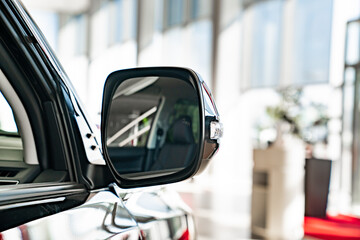 the side mirror on the car. official dealerships and auto shops.