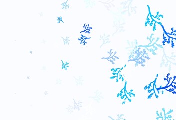 Light BLUE vector doodle layout with sakura.